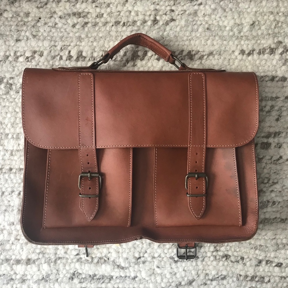 Leather Vintage Style Backpack Briefcase